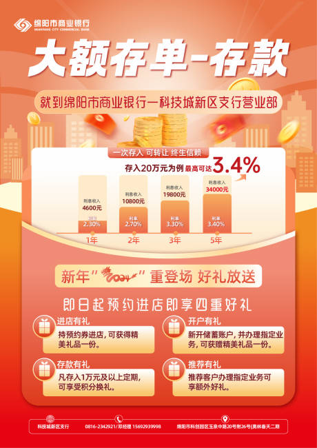 源文件下載【享設計】搜索編號：52500031167665575【銀行存款利息上升海報 】