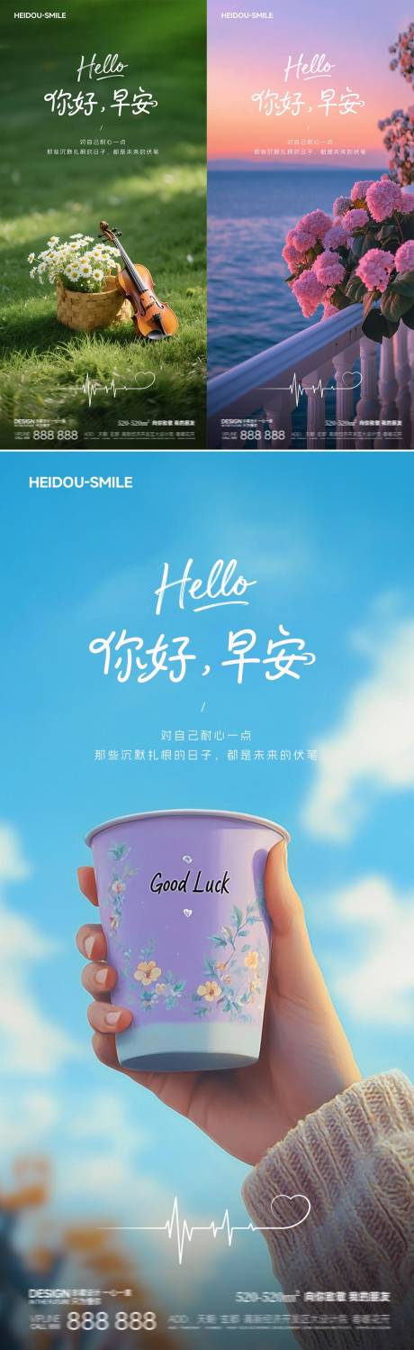 源文件下载【早安风景系列海报】编号：49440031297168043