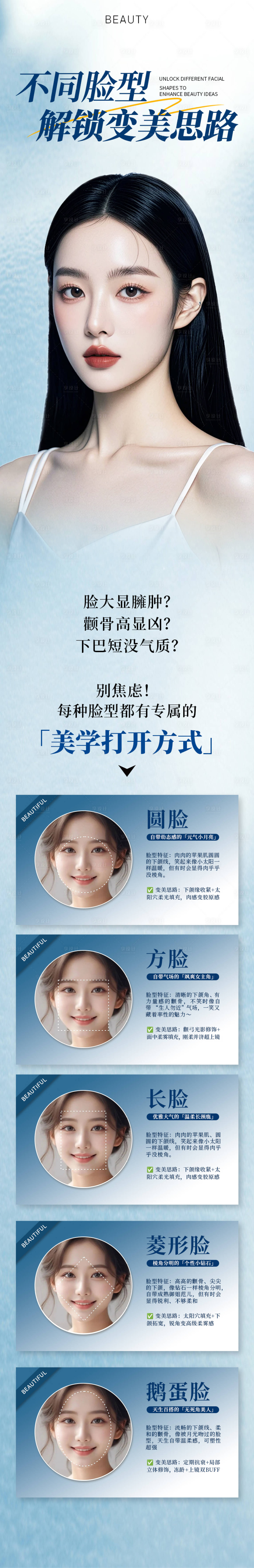源文件下載【享設計】搜索編號：83830031629742540【不同臉型解鎖變美思路】