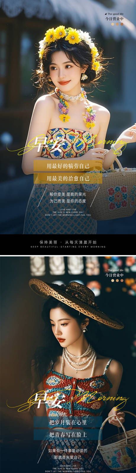 源文件下载【医美早安图鸡汤系列海报】编号：24330031250435698