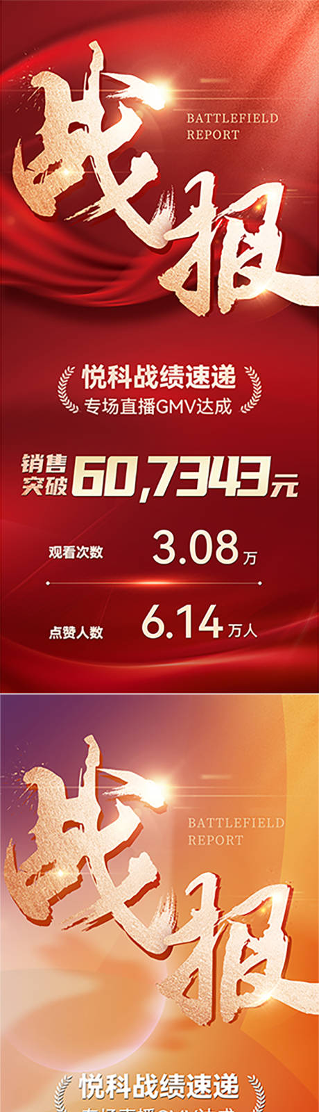 源文件下載【享設計】搜索編號：75530031511752298【營銷戰報喜報系列海報】