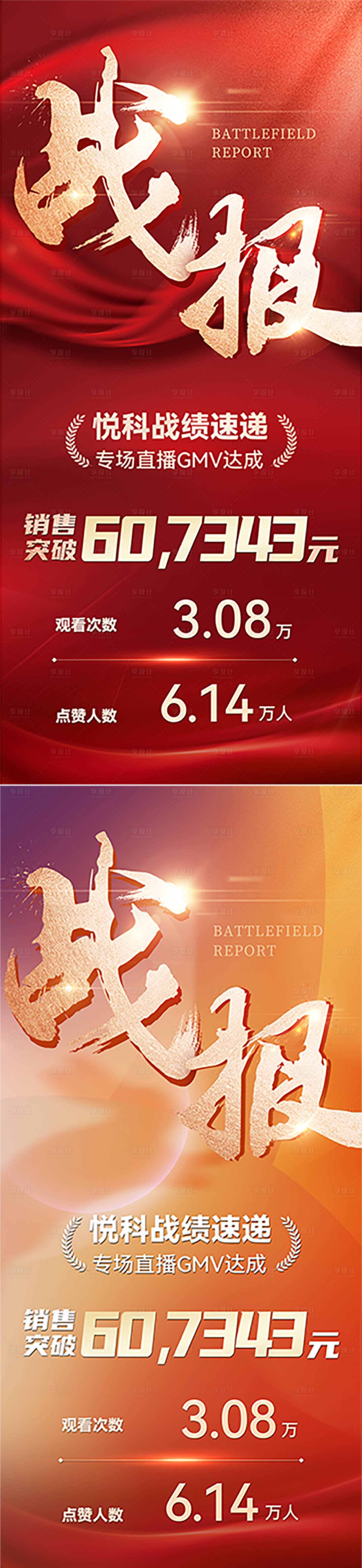 源文件下載【享設計】搜索編號：75530031511752298【營銷戰報喜報系列海報】