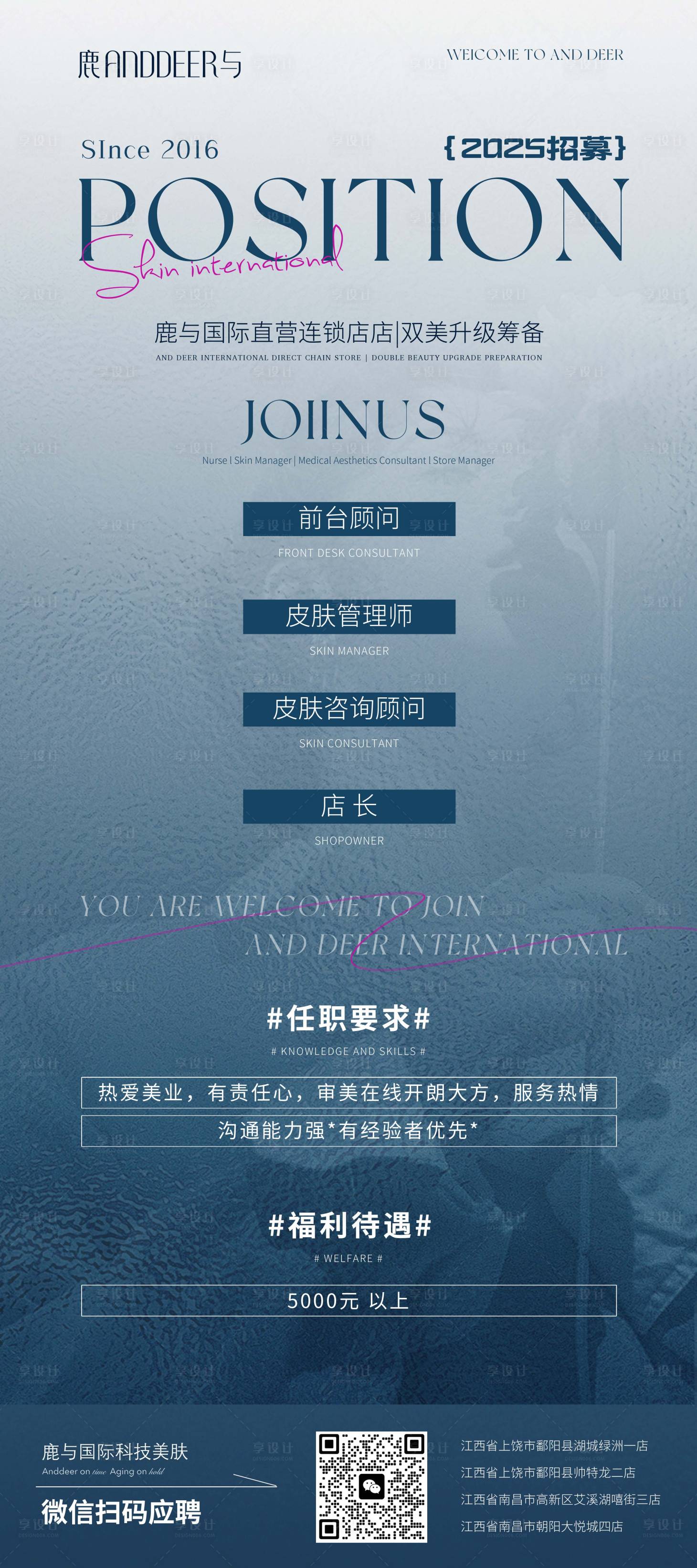 源文件下载【享设计】搜索编号：25580031228788473【美业美容整形护肤招聘招募海报】