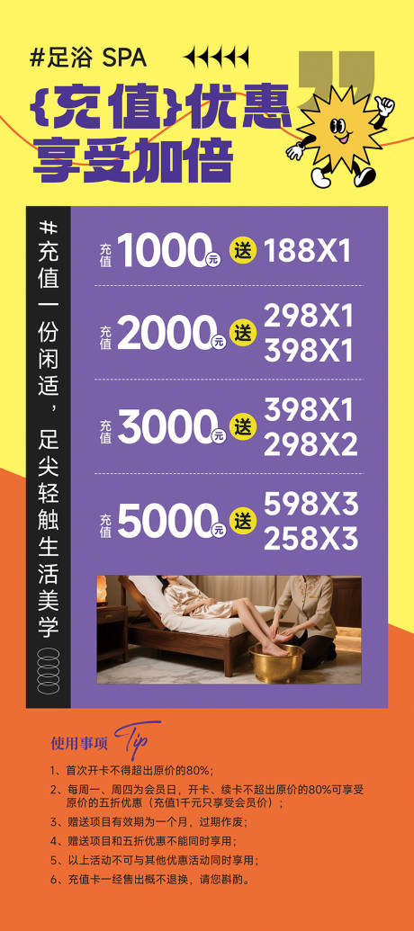 源文件下載【享設計】搜索編號：92240031271046052【足浴spa充值活動易拉寶展架】