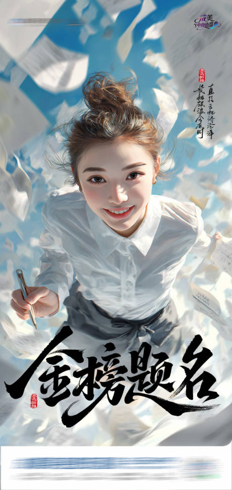 源文件下载【享设计】搜索编号：73660031202184330【高考金榜题名创意海报】