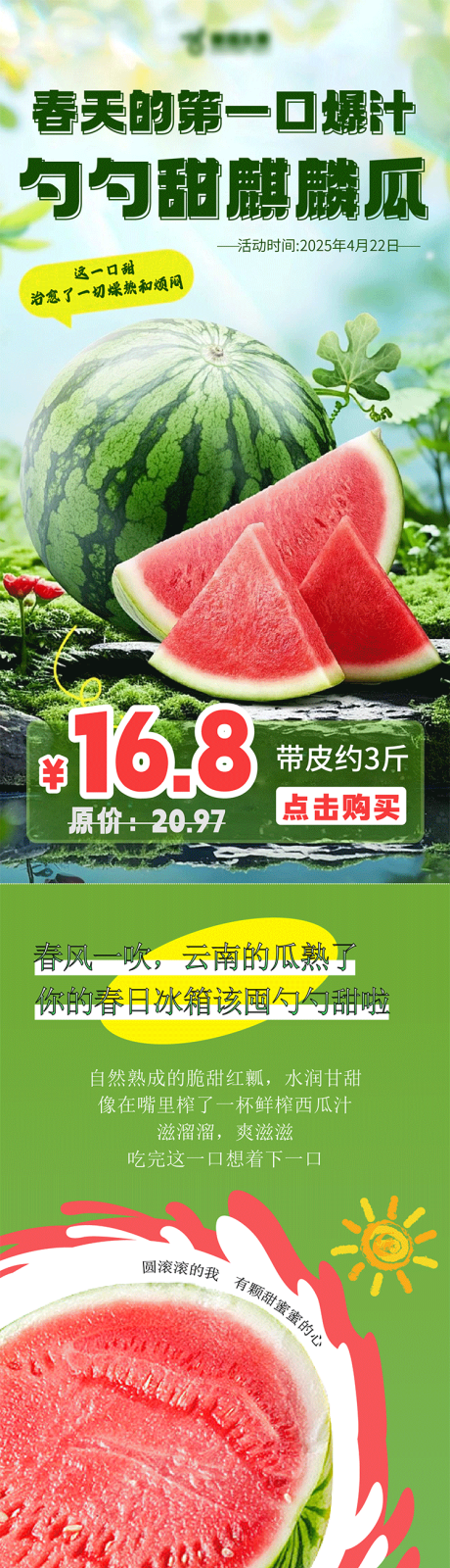 源文件下载【麒麟西瓜促销电商详情页】编号：81300031571335587