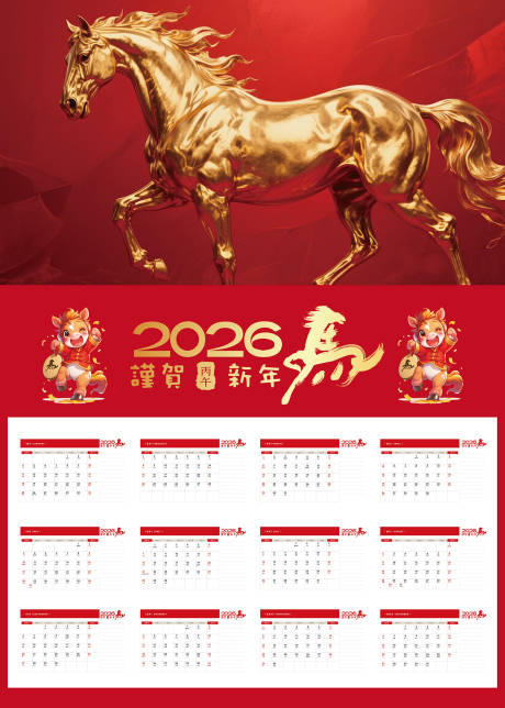 源文件下载【马年挂历】编号：26770031168972271
