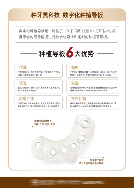 源文件下载【享设计】搜索编号：50900031105473689【种植数字化导板科普海报】