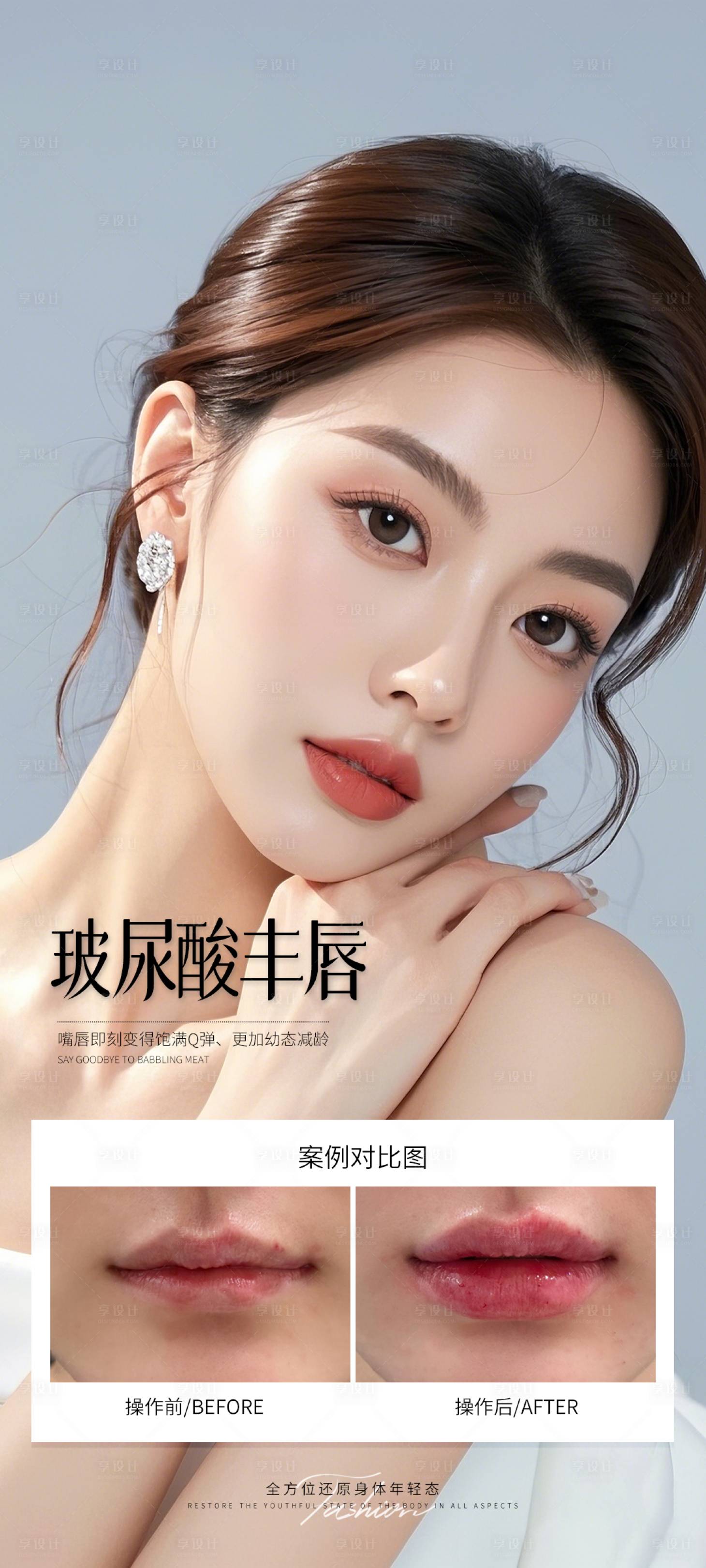 源文件下載【享設(shè)計(jì)】搜索編號(hào)：51180031334843246【玻尿酸豐唇案例海報(bào)】