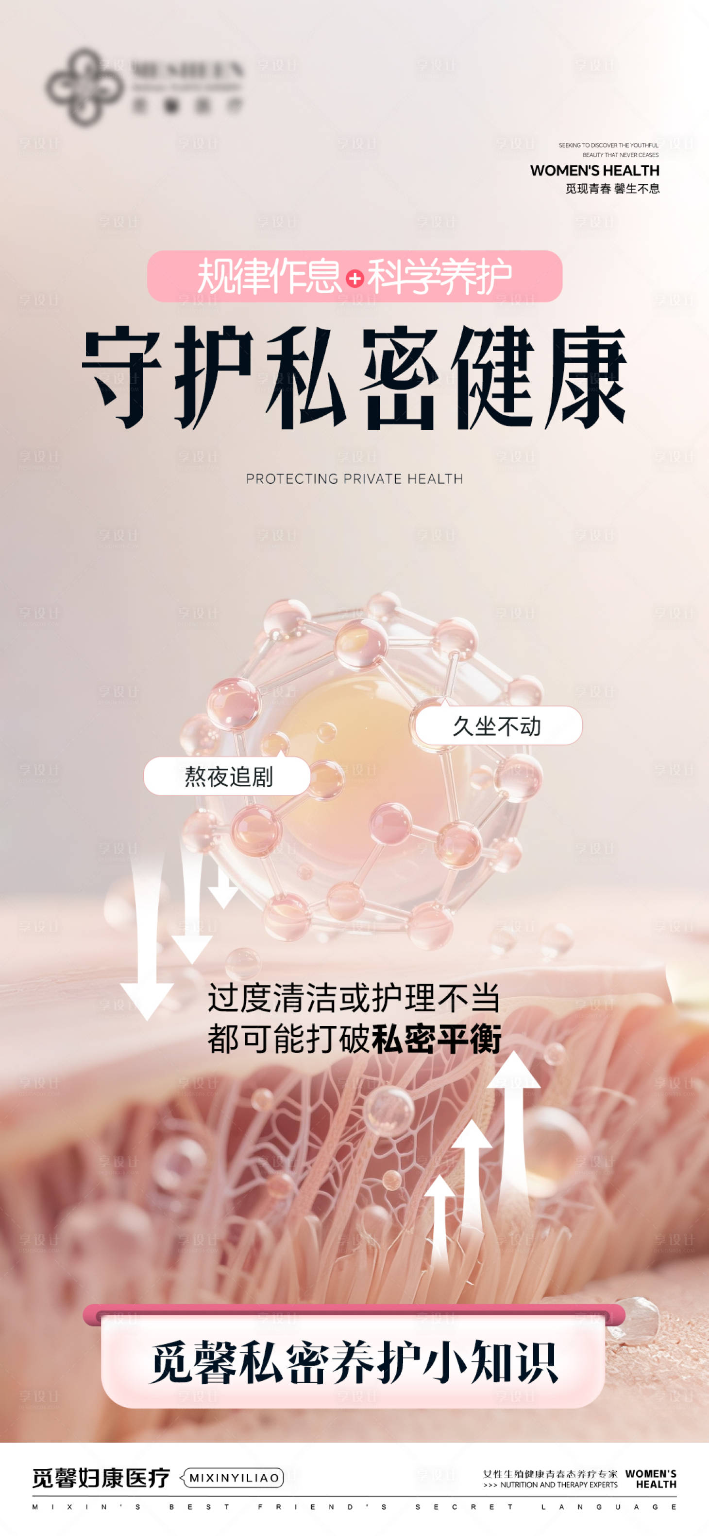 源文件下载【享设计】搜索编号：70690032018795959【妇科私密健康海报】
