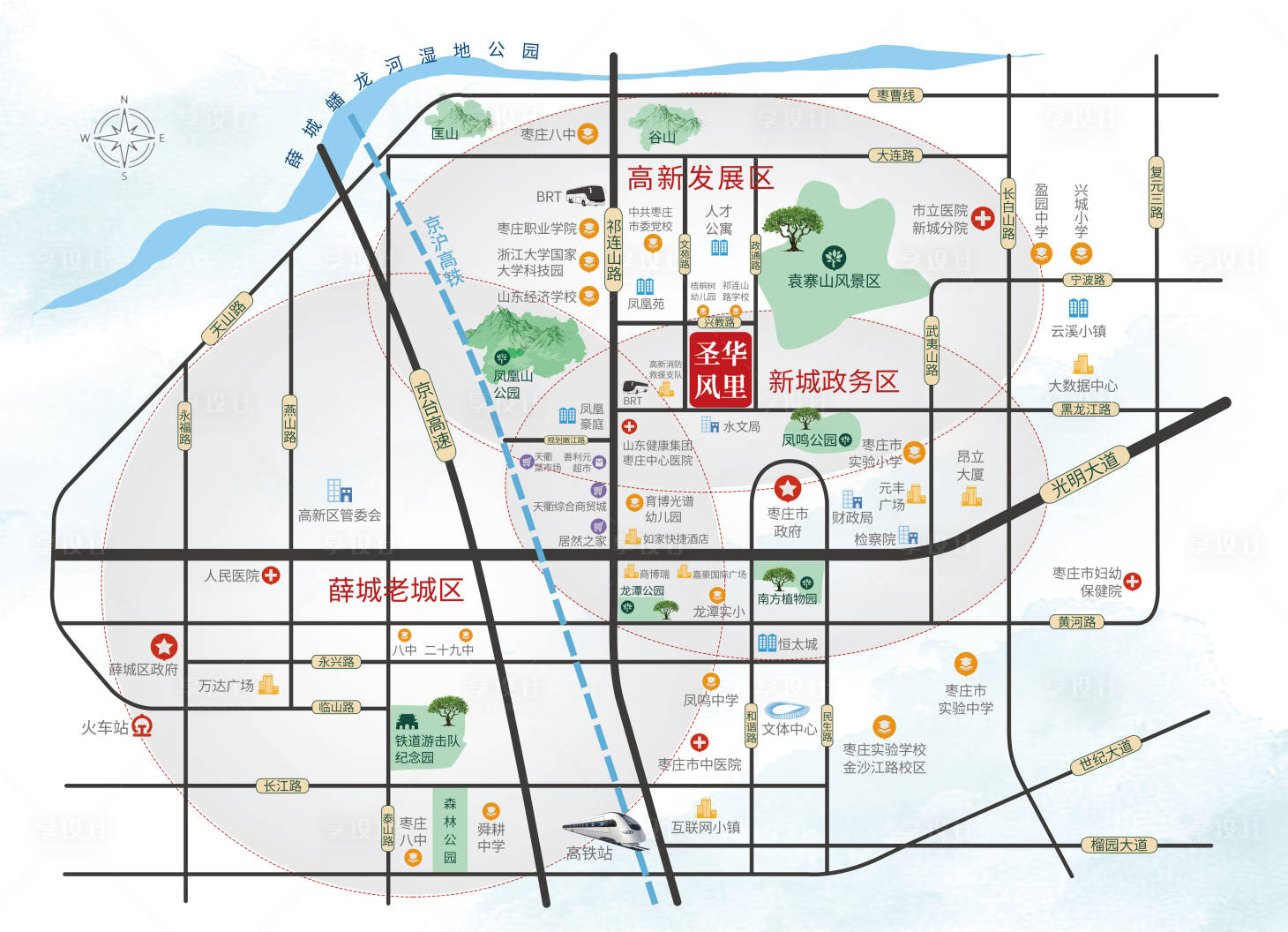 源文件下载【享设计】搜索编号：65010031815885174【地产区位图】