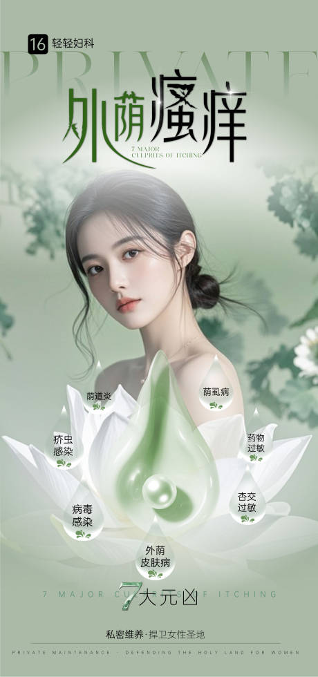 源文件下载【妇科外阴瘙痒元凶女性健康海报】编号：89970032092631472
