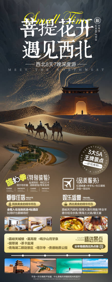 源文件下载【菩提花开遇见西北旅游海报】编号：83080031842066173