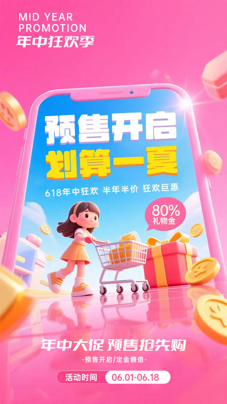 源文件下載【享設計】搜索編號：20260031839365737【年中大促預售海報】