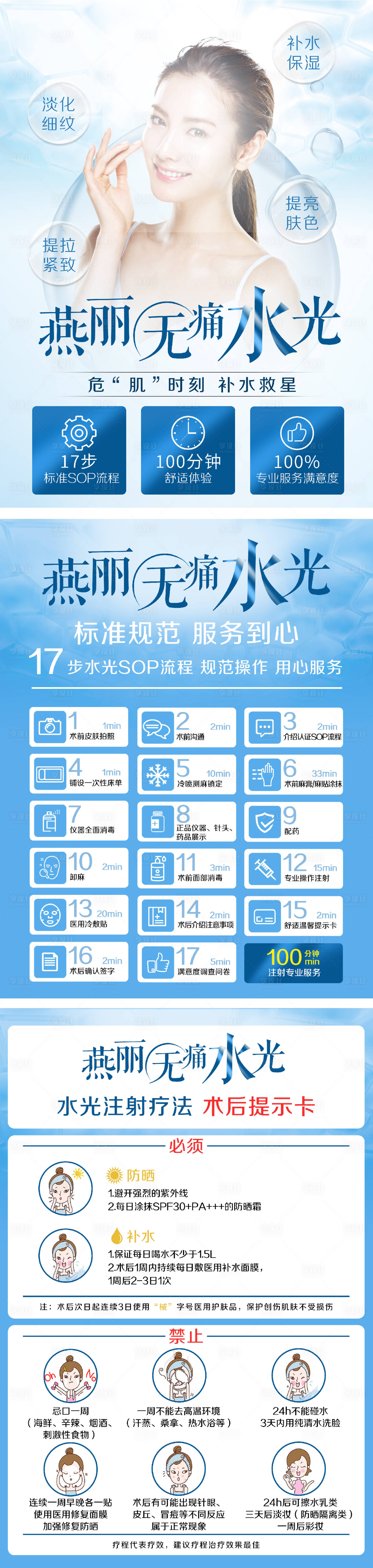 源文件下載【無痛水光海報流程術后長圖】編號：89100031690607939