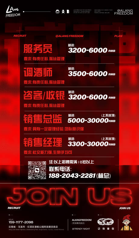 源文件下載【享設計】搜索編號：66010031811198381【酒吧夜店招聘海報】