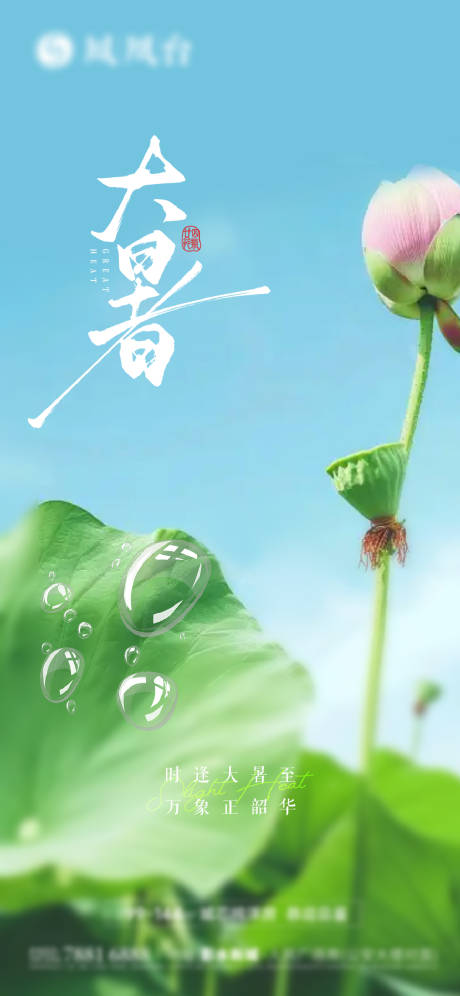 源文件下载【地产大暑节气海报】编号：23870032050575677