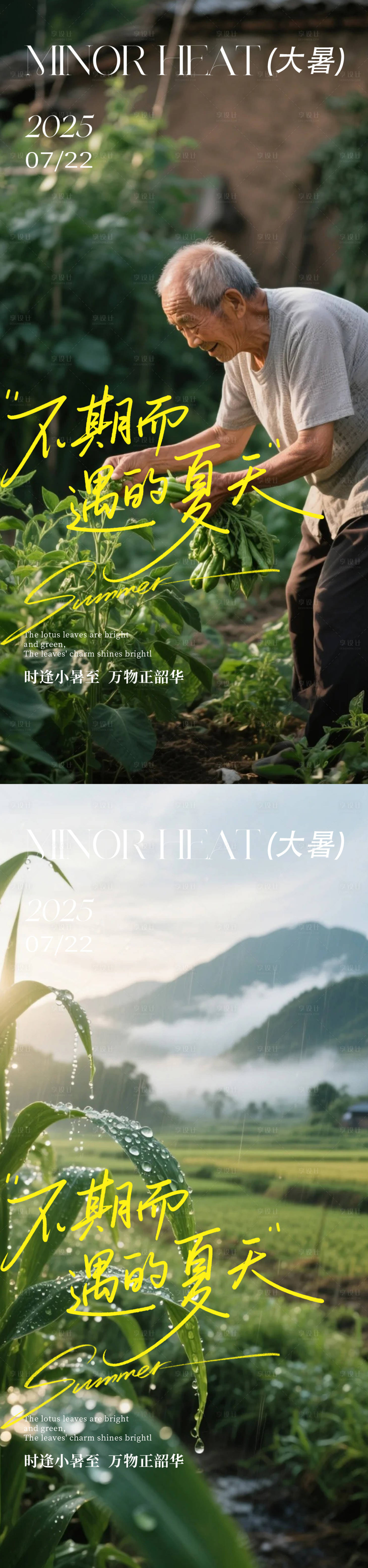源文件下载【享设计】搜索编号：34160031904258260【大暑节气海报】