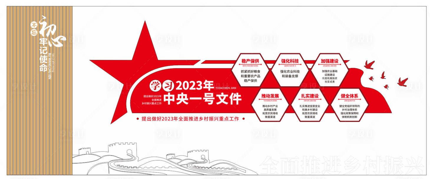 源文件下載【享設計】搜索編號：50710032173237225【黨建鄉村振興文化墻】