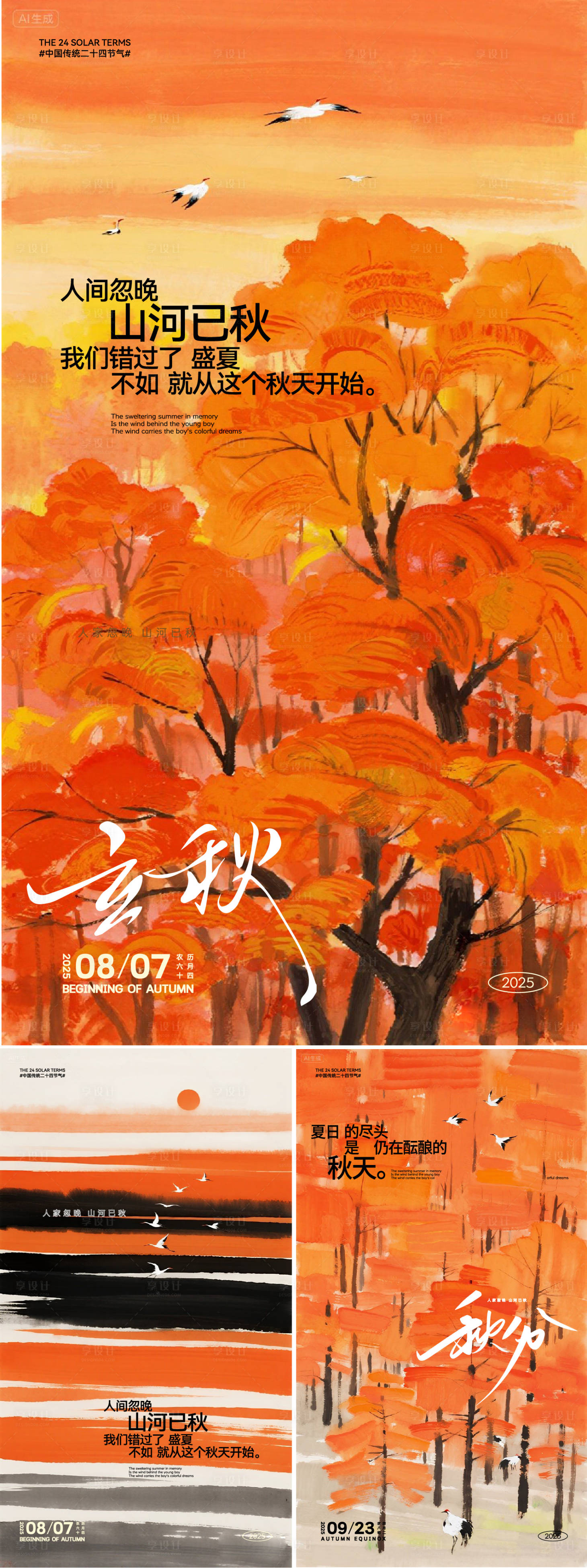源文件下载【享设计】搜索编号：87720032234085778【立秋节气海报】
