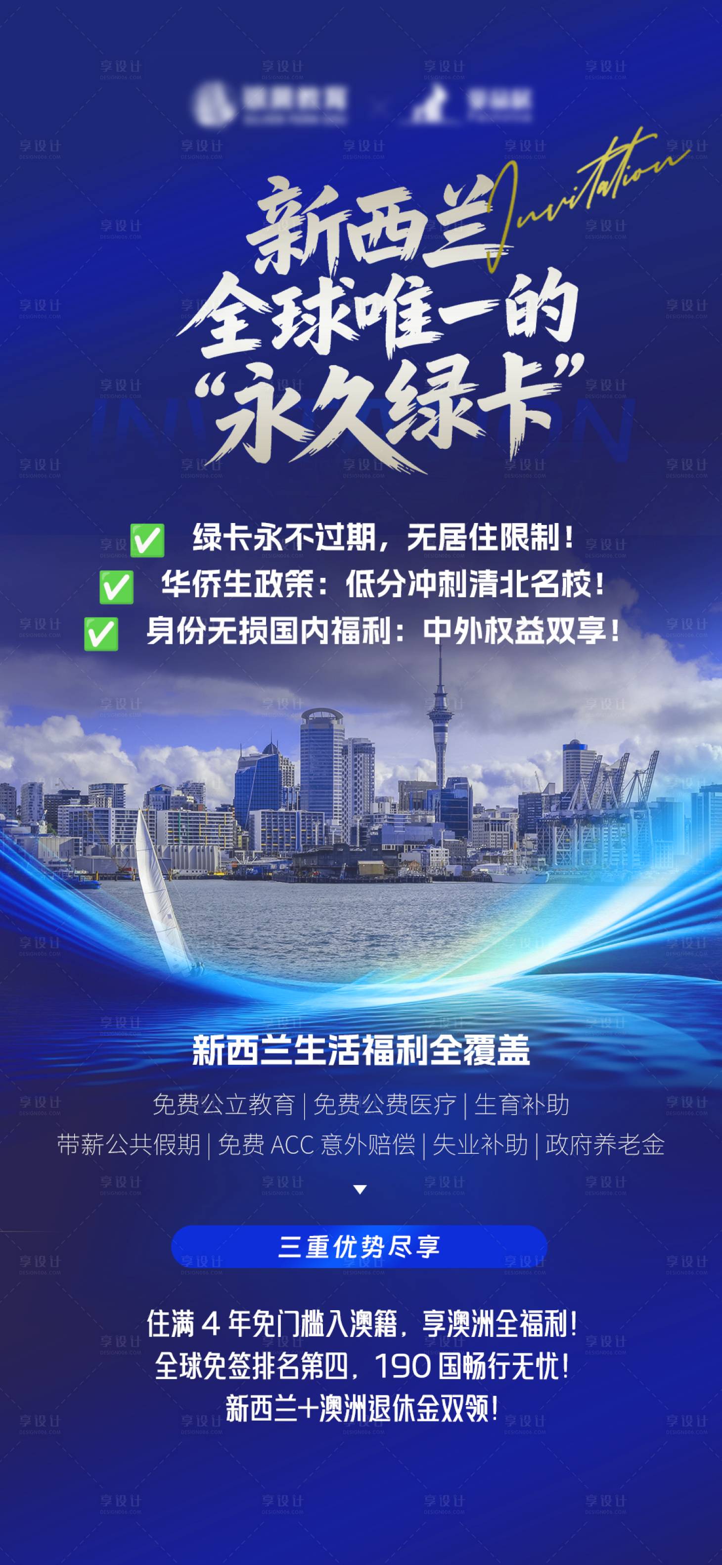 源文件下载【享设计】搜索编号：89210031862125774【新西兰移民海报】