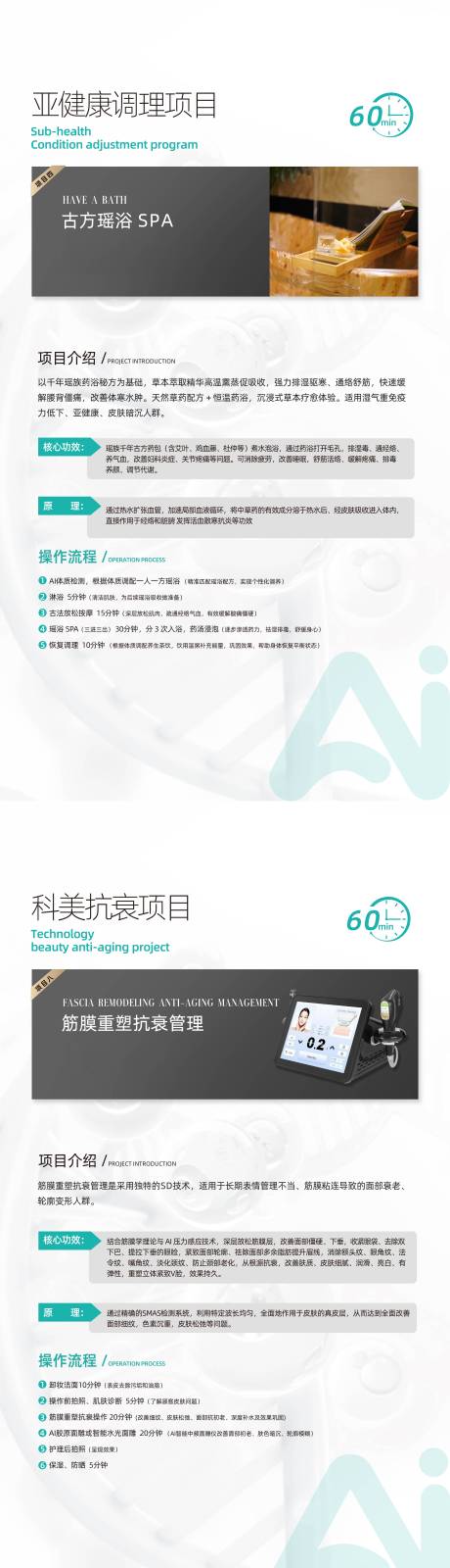 源文件下载【瑶浴和抗衰项目流程系列海报】编号：54100031943399473