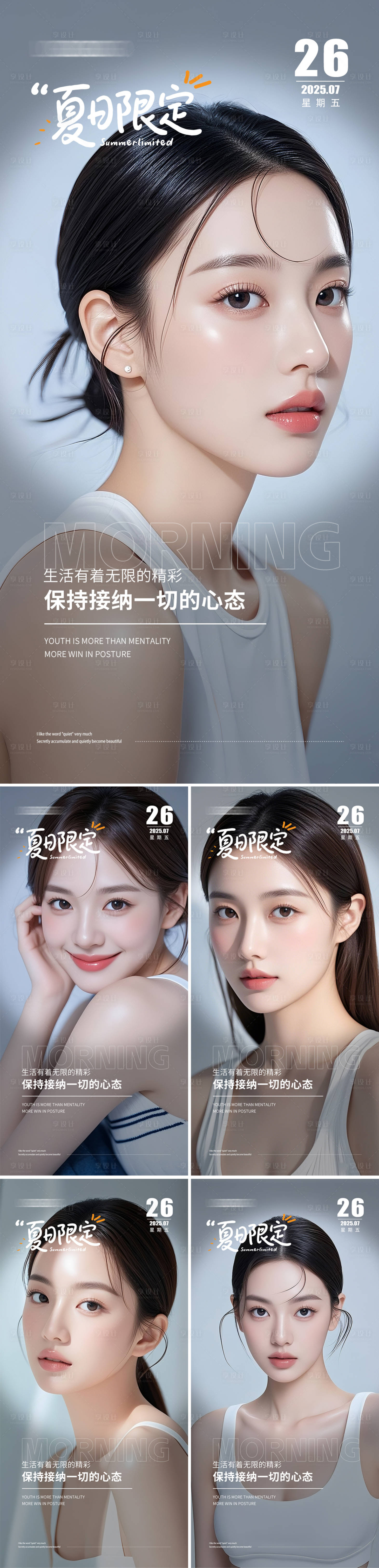 源文件下載【享設計】搜索編號：86680032134774219【醫美早安人物系列海報】