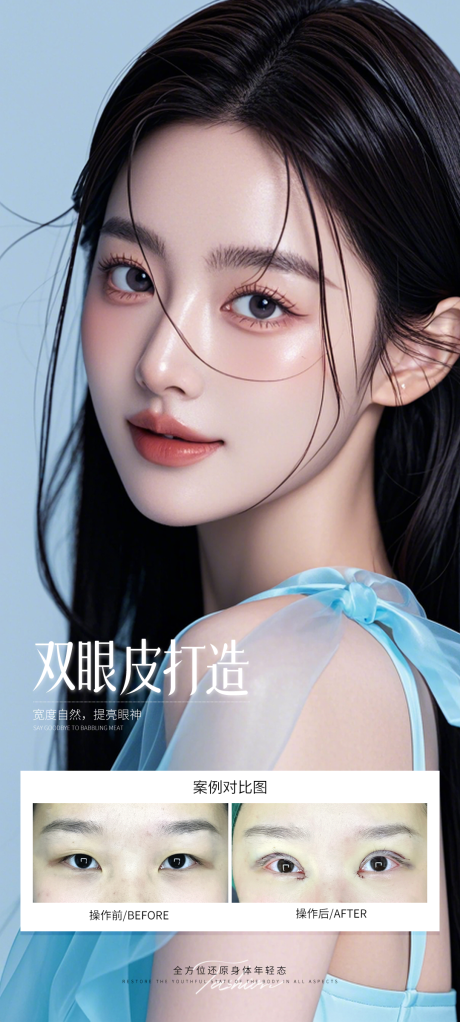源文件下载【双眼皮打造案例海报】编号：80050032159032285