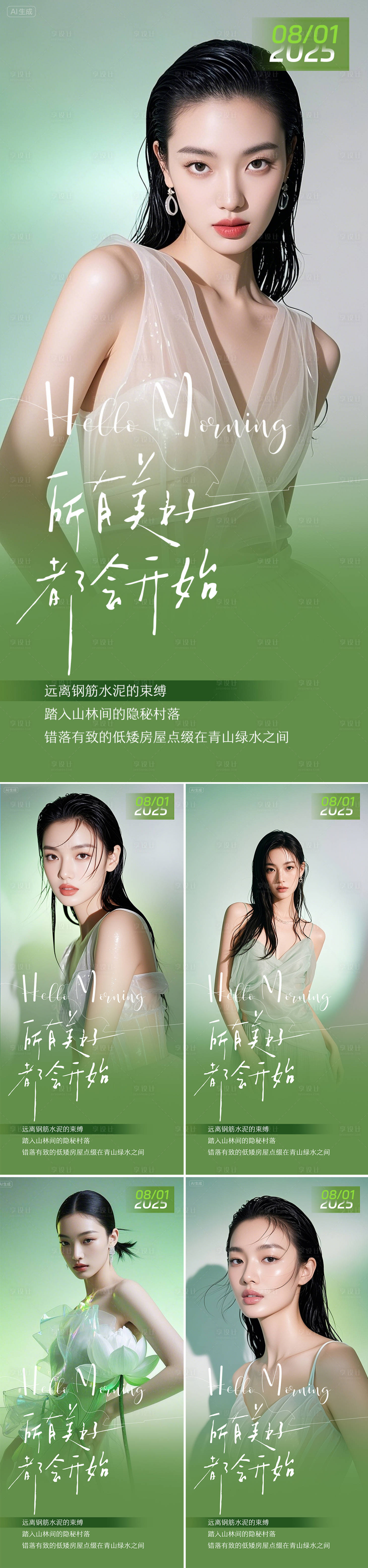 源文件下載【享設計】搜索編號：73720031917876432【醫美早安人物系列海報】