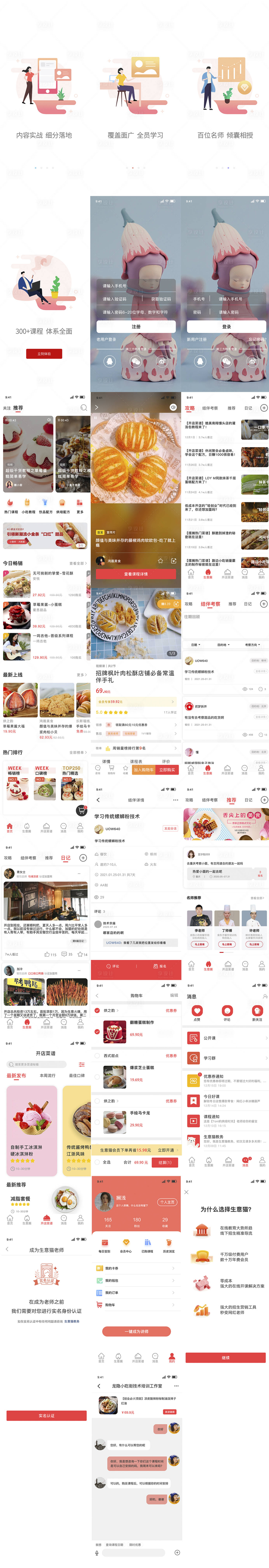源文件下载【享设计】搜索编号：17780032199979423【生意猫美食分享类APPUI设计】