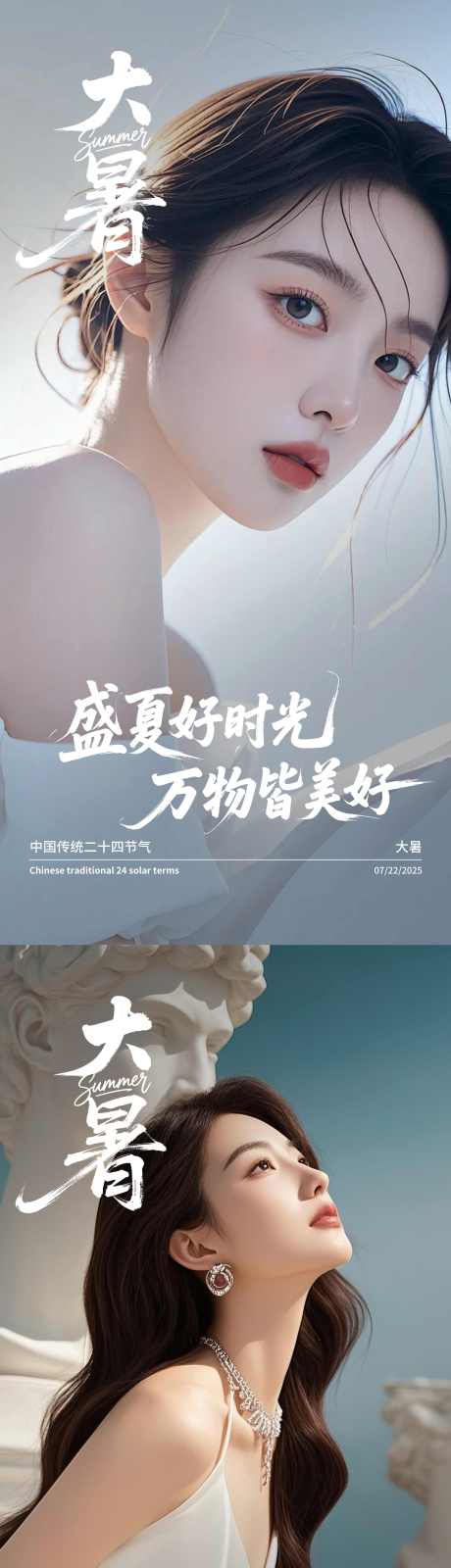 源文件下载【享设计】搜索编号：98610031970289439【医美大暑节气海报】