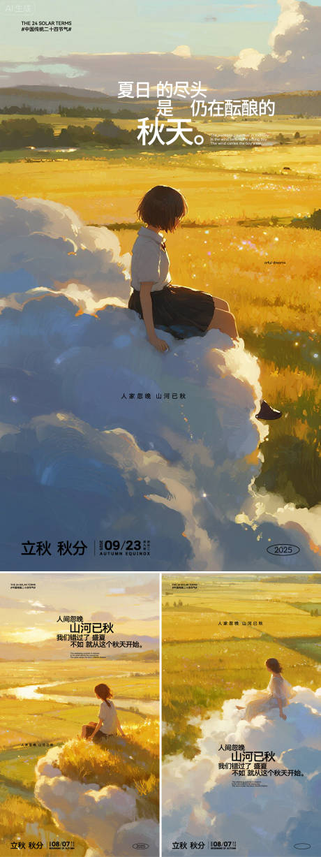 源文件下载【立秋秋分节气海报】编号：58690032246864235