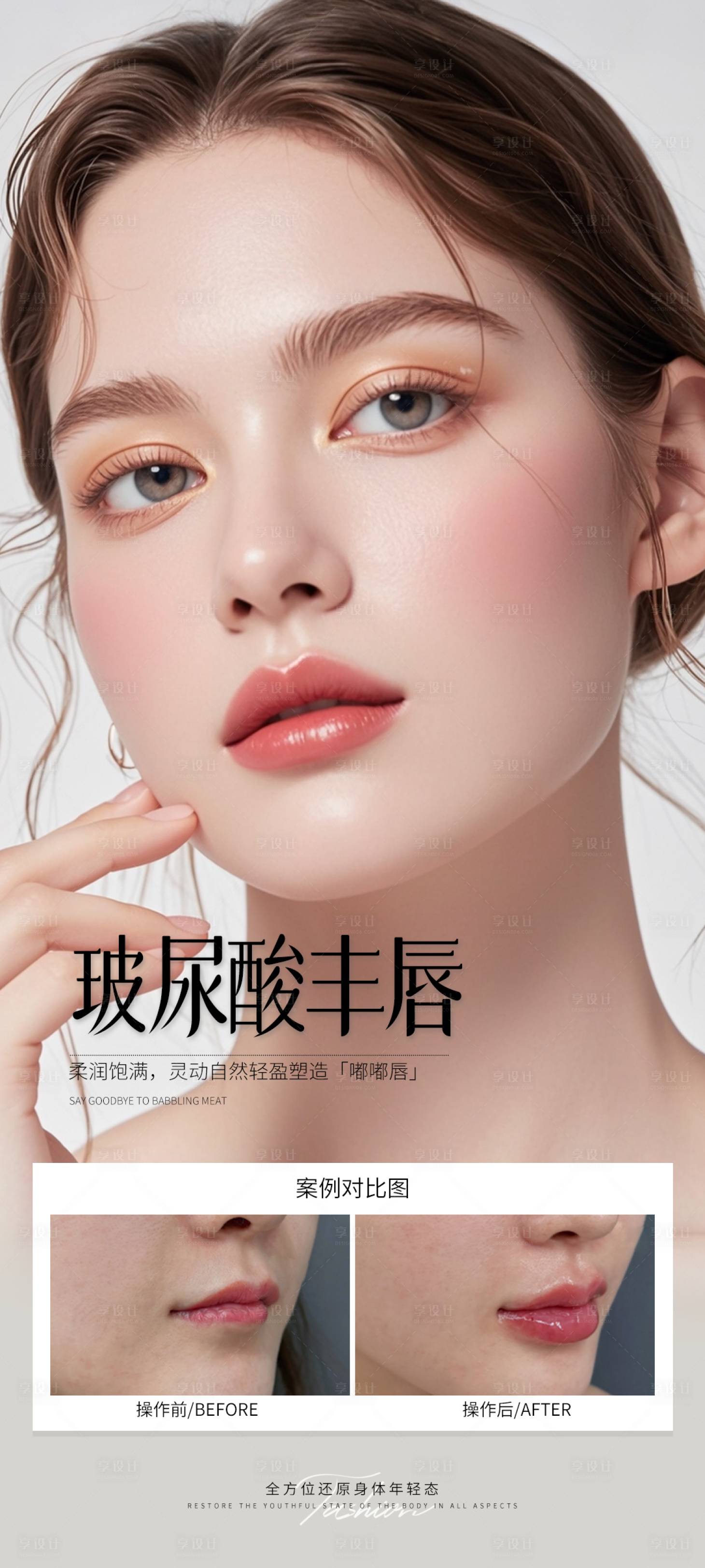 源文件下載【享設計】搜索編號：38460031771234351【玻尿酸豐唇案例海報】