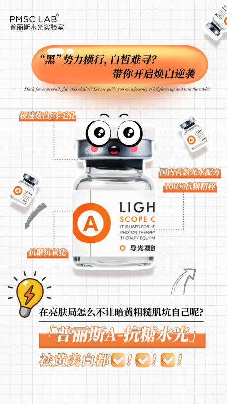 源文件下载【享设计】搜索编号：95590032168148865【医美抗糖美白水光肌肤产品海报】