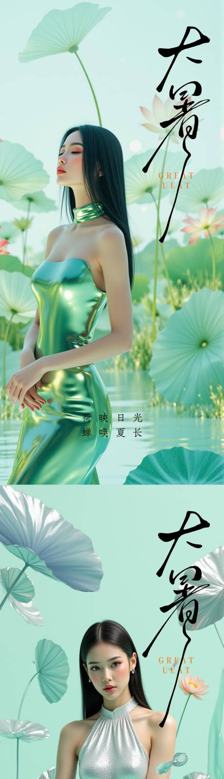 源文件下载【大暑小暑处暑节气节日海报】编号：76130031965929252