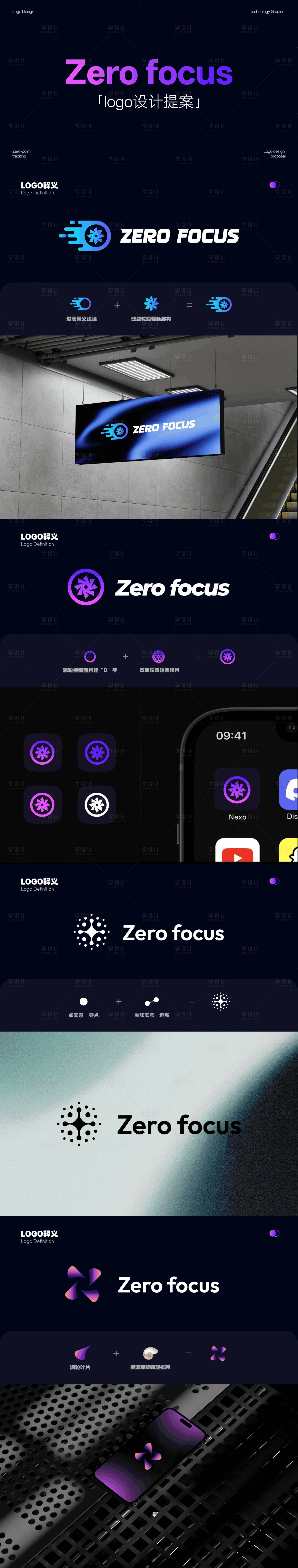 源文件下载【享设计】搜索编号：10860031810529341【零点追焦logo设计提案VI设计】