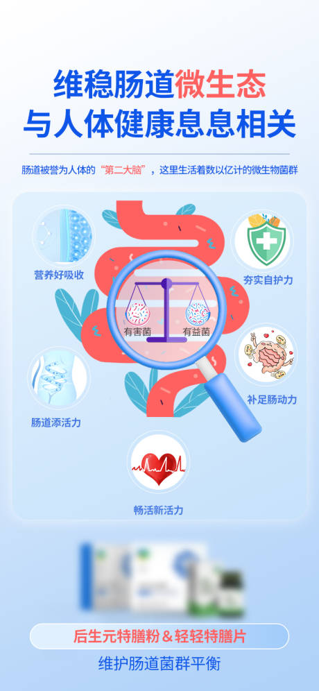 源文件下载【享设计】搜索编号：76220032139077778【肠道产品海报】
