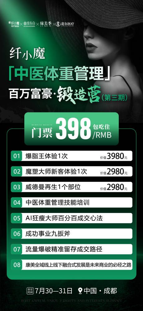 源文件下载【享设计】搜索编号：50370032123147669【医美招商会议邀请门票海报】