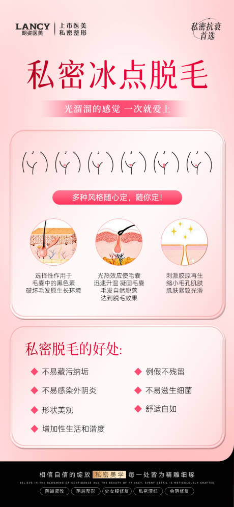 源文件下载【享设计】搜索编号：48170032128487829【私密医美冰点比基尼脱毛活动海报】