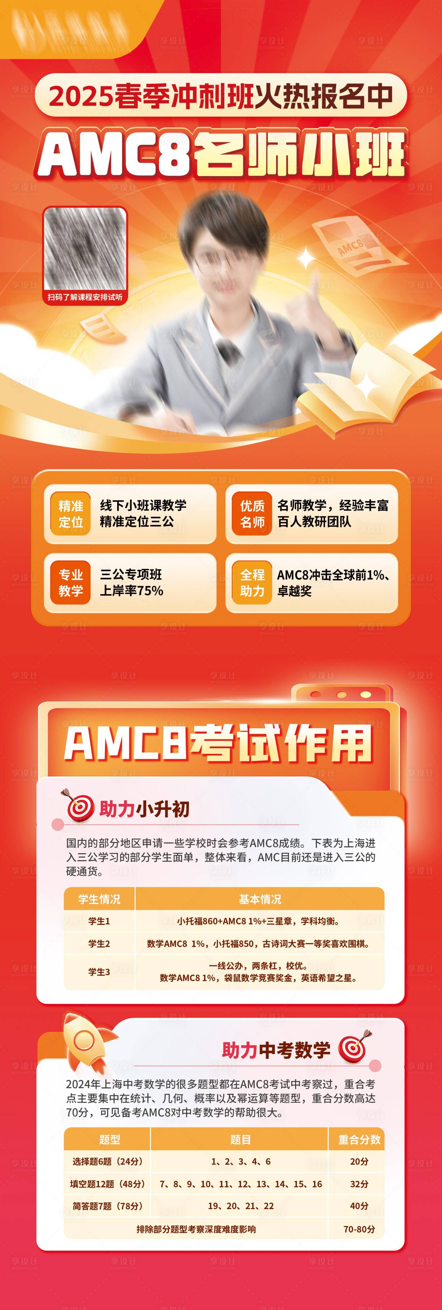 源文件下载【享设计】搜索编号：74170031978693432【AMC8春季班长图海报】