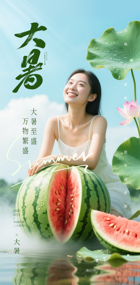 源文件下载【医美大暑节气海报】编号：45480032042441582