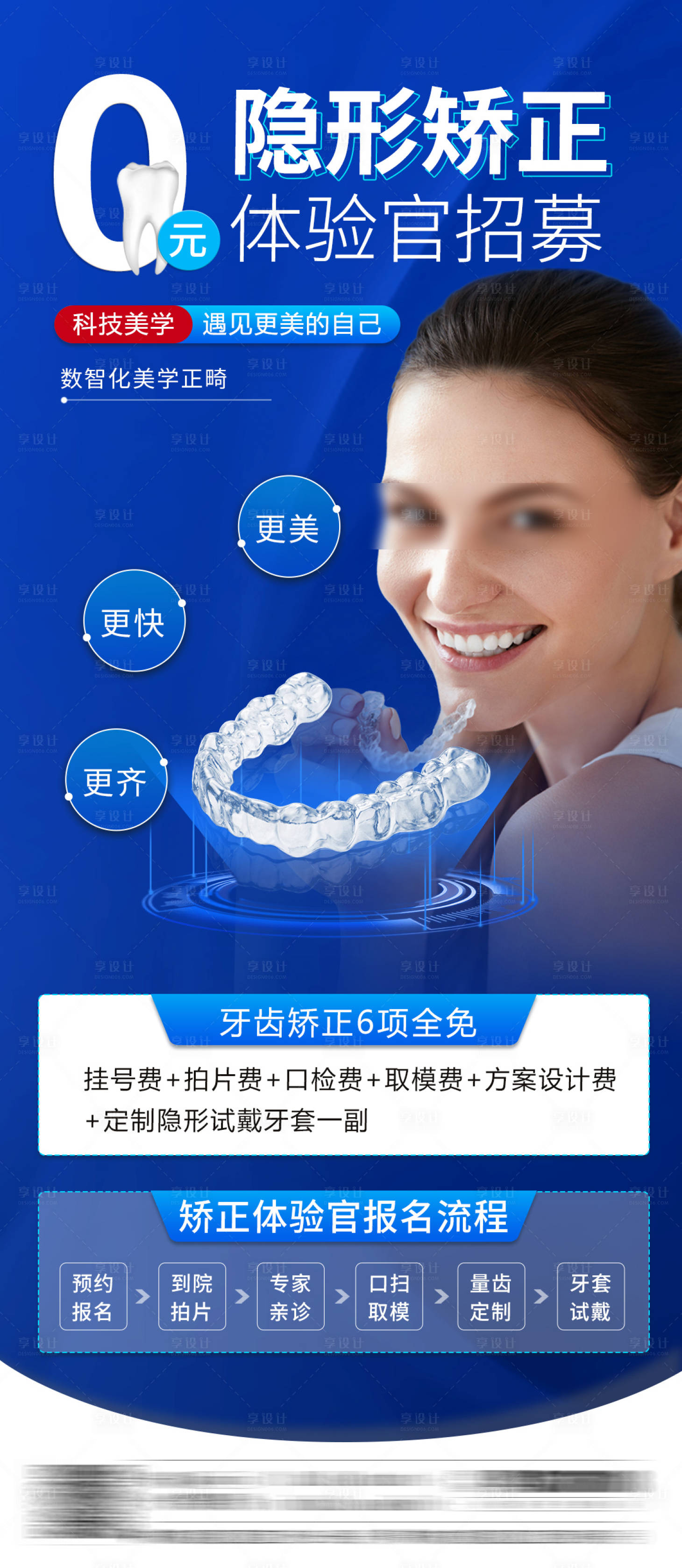 源文件下載【享設(shè)計(jì)】搜索編號：35090031962258493【口腔0元矯正體驗(yàn)招募海報(bào)】