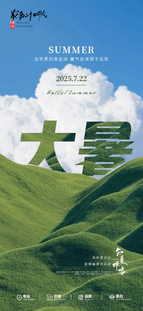 源文件下载【大暑节气宣传海报】编号：64020032022828868