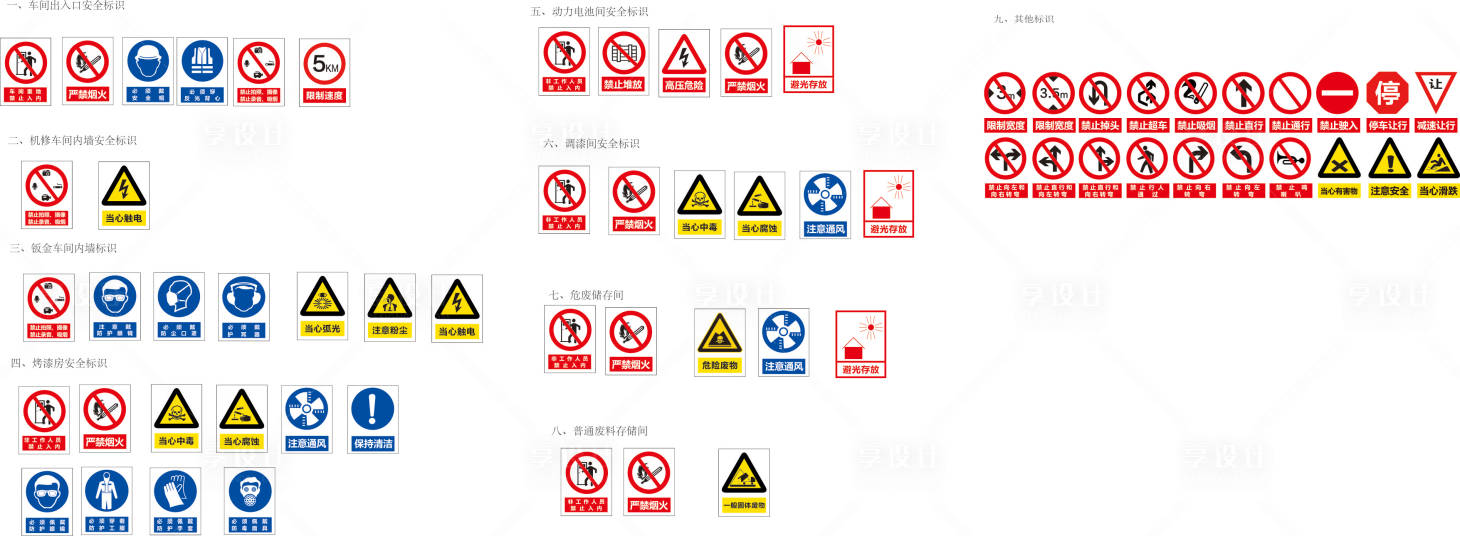 源文件下载【享设计】搜索编号：27570031700786017【安全警示图标设计】