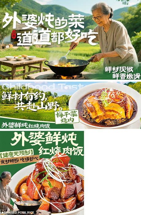 餐饮外卖平台整店设计鲜炖红烧肉饭