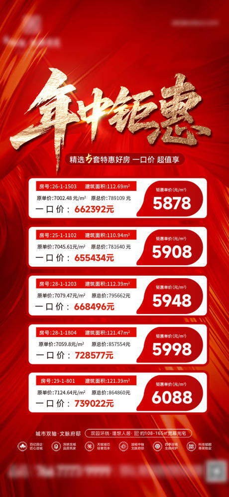 源文件下载【地产年中钜惠特价房冲刺宣传海报】编号：36670032078923884
