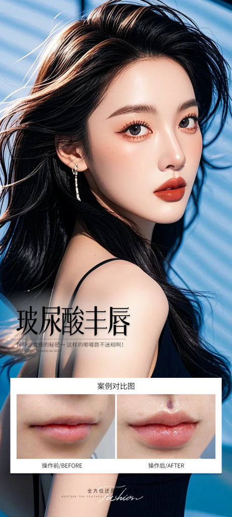源文件下載【享設計】搜索編號：54680032240681138【玻尿酸豐唇案例海報】