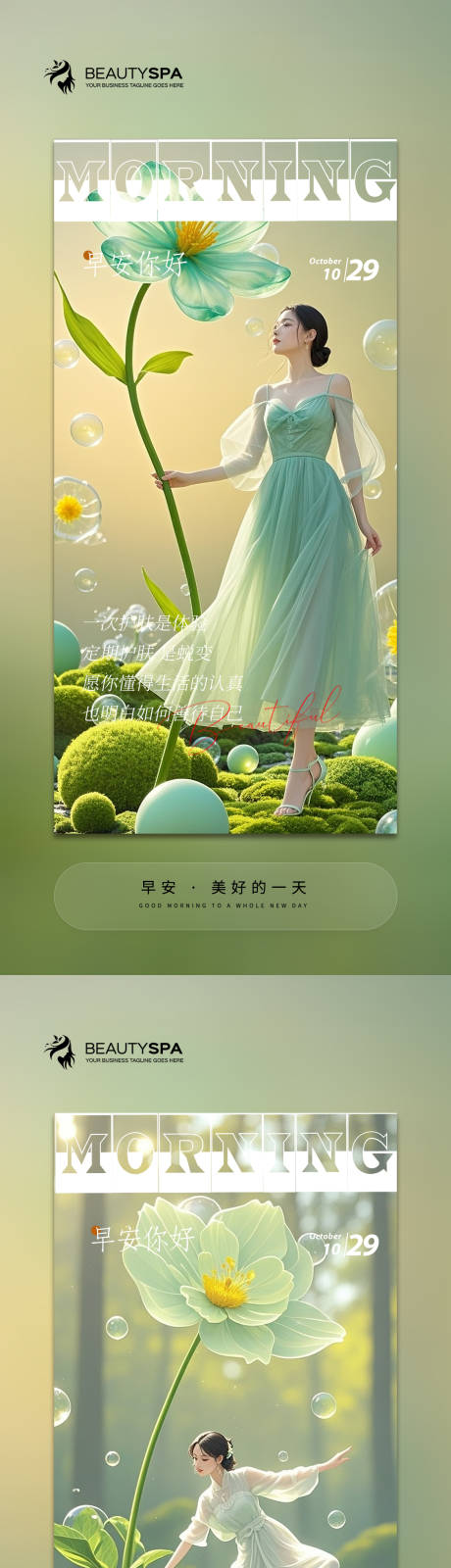 源文件下载【享设计】搜索编号：44710032160729930【医美早安日签海报】