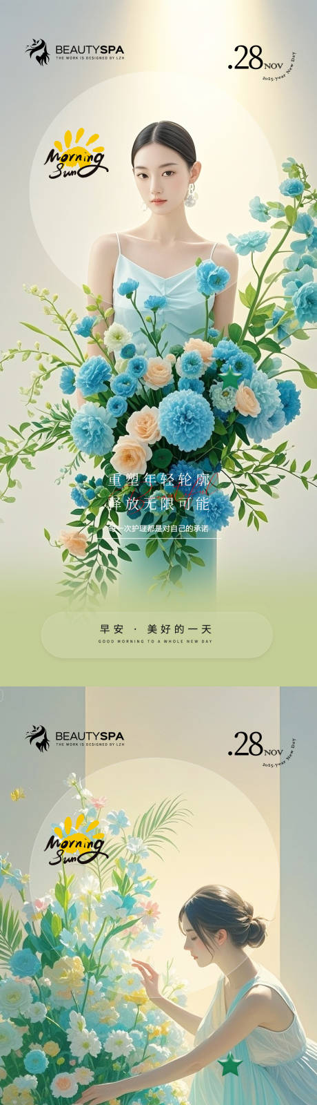 源文件下载【享设计】搜索编号：85030032236013024【医美早安日签海报】