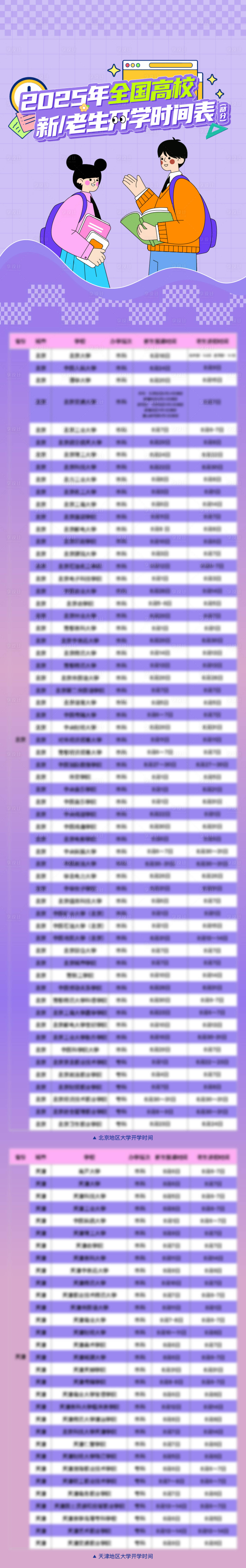 源文件下载【享设计】搜索编号：79570031928845983【开学时间表长图】